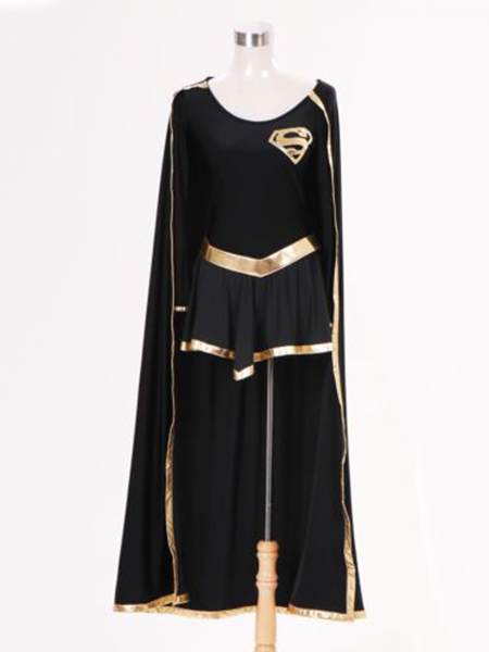 Black Supergirl Costume Cosplay Halloween Dress